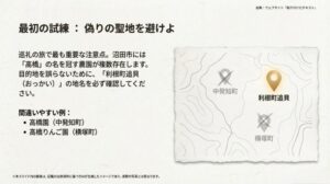 沼田市内の「中発知町」や「横塚町」にある類似名称の農園と、目的地である「利根町追貝」の正しい位置を比較した地図スライド