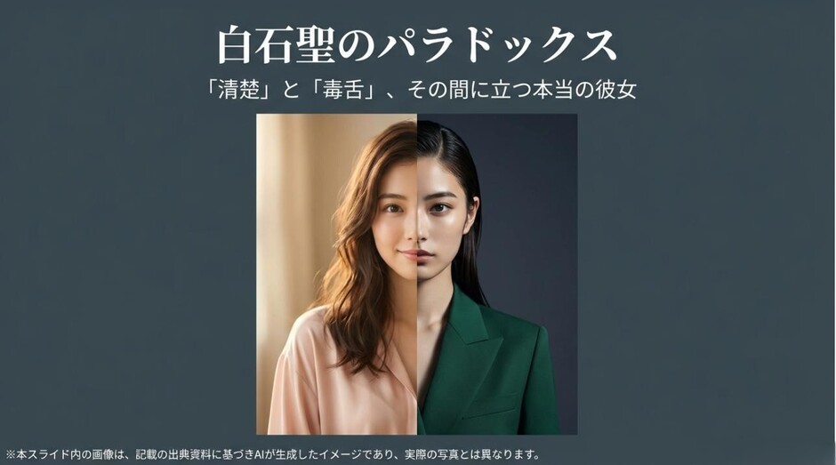 「清楚」と「毒舌」の二面性を表現した、白石聖のパラドックスを解き明かすアイキャッチ画像