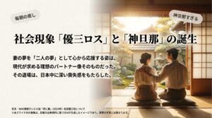 朝の癒しや理想のパートナー像として称賛された、NHK連続テレビ小説『虎に翼』の役どころを解説するスライド