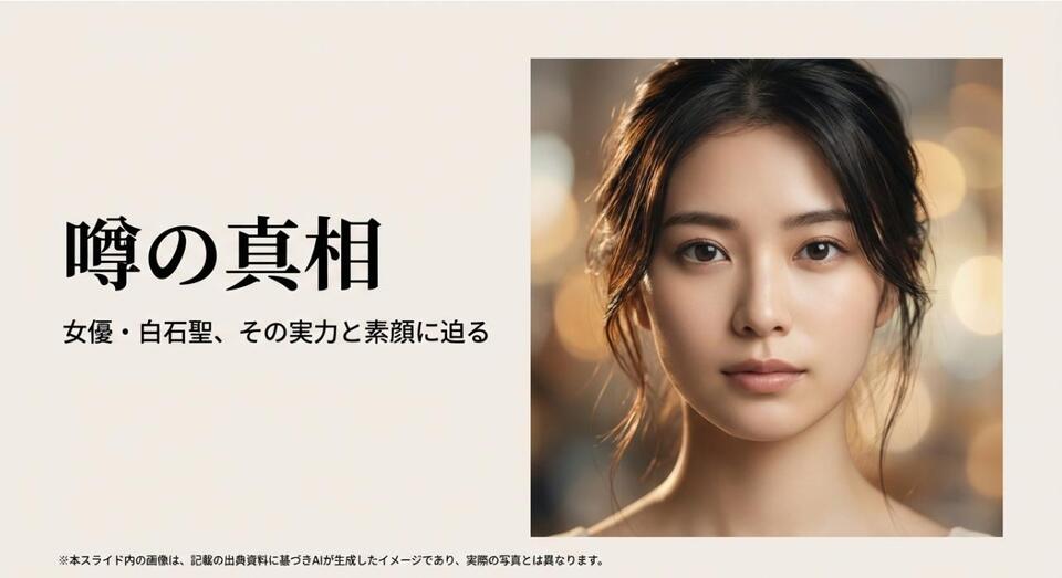 白石聖のアップ写真と「噂の真相」というタイトルが入った、彼女の実力と素顔に迫るアイキャッチ画像