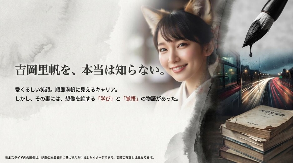 吉岡里帆の愛くるしい笑顔の裏にある「学び」と「覚悟」をテーマにした記事のアイキャッチ画像