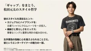 ハイブランドとカジュアルをミックスする松田元太のスタイル哲学と真似るためのポイント