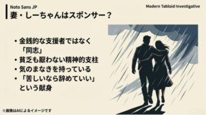 貧乏も厭わずへずまりゅうを支える献身的な妻しーちゃんとの同志としての関係性