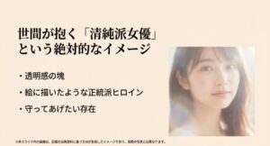 世間が抱く「守ってあげたい存在」「透明感の塊」といった清純派女優としてのイメージ画像