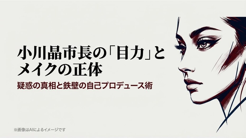 小川晶市長の印象的な瞳とメイクの謎に迫るタイトルのアイキャッチ画像
