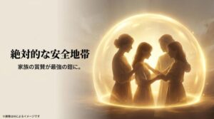 家族からの惜しみない褒め言葉が彼女の最強の鎧となり、自信を形成していることを説明する図解