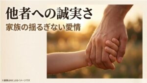 他者への誠実さと家族の揺るぎない愛情を表現した、温かみのあるメッセージ